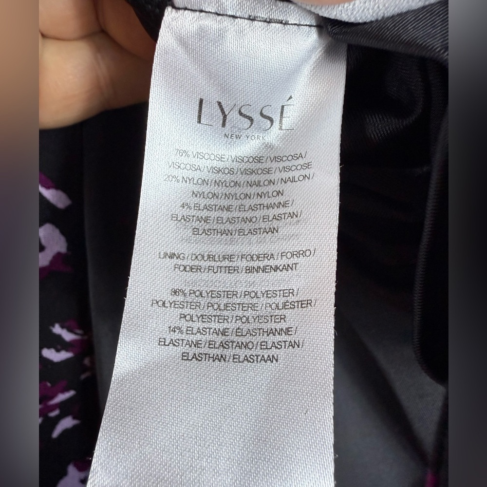 Lysse Charity Pencil Skirt Stitch Fix NWT Large Floral Black Purple Stretch Knee - Picture 3 of 6